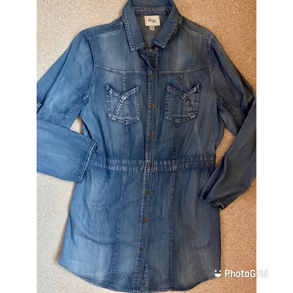 Beige by Eci light denim button down tunic - Picture 6 of 10